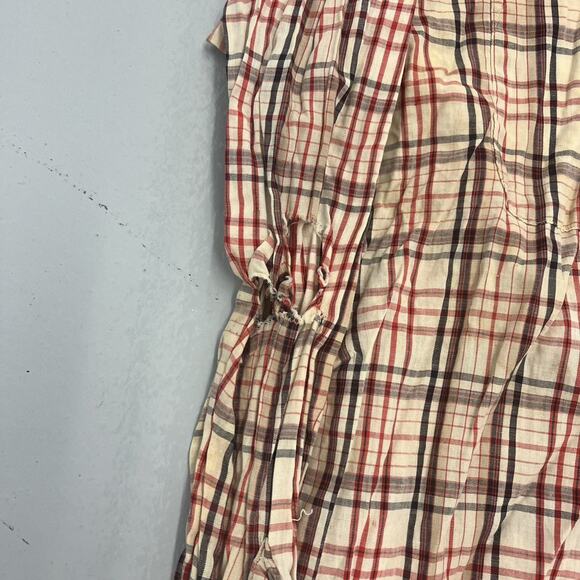 Vintage 60s Van Heusen White Plaid Cotton Loop Collar - Picture 2 of 5